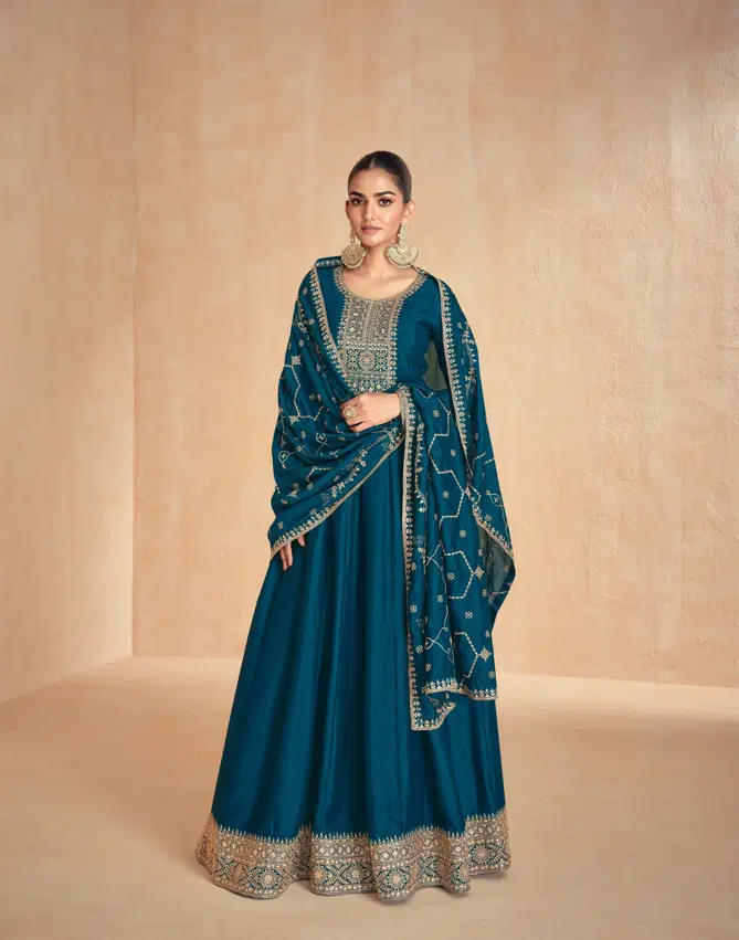 Tanisha By Aashirwad Premium Silk Gown With Dupatta Wholesale Market  In Surat
